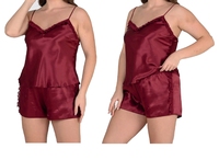 Ensemble de Lingerie Sexy en Dentelle pour Femmes Grandes Tailles, Style Angel Fantasy, Vêtements de Nuit en Coton Bordeaux, avec Châle et Boîte Cadeau Evil Eye