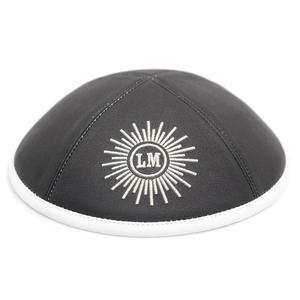 Kippa en coton pur brodée sur mesure 2025, couleur unie, imprimé tendance, col rond, chapeau juif, nouveau style ethnique - Product Image 4