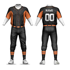 Uniformes Deportivos Sublimados para Béisbol, Color Negro, Hechos de Poliéster, Conjuntos de Uniformes para Entrenamiento de Softbol y Béisbol - Product Image 6
