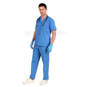 Men Scrub Suit <b>Set</b> With Stitched Hem And Comfortable Neckline For <b>Doctors</b> Fade Resistant Men Scrub Suit - Product Image 2