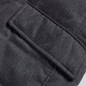 Veste d'hiver poids lourd pour hommes High Street multi-poches lâche fermeture éclair veste en toile décontractée blouson aviateur chaud pour hommes - Product Image 3