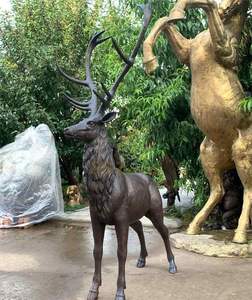 Estatua de Animal de hierro de ciervo rústico moderno, diseño de Metal artesanal hecho a mano para Diwali, decoración de jardín, espacios al aire libre para el hogar - Product Image 5