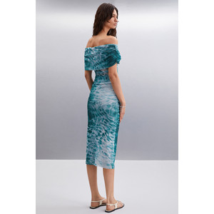 ETHIQUET JAVIERA <b>Women's</b> Slim Fit Water Patterned <b>Tulle</b> Lined Patterned <b>Skirt</b> - Product Image 5