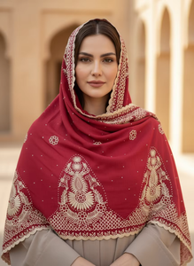 Nuevo Chal Floral de Poliéster Elegante para Mujer con Pedrería, Transpirable, para Uso Diario en Verano, para Musulmanas - Product Image 3