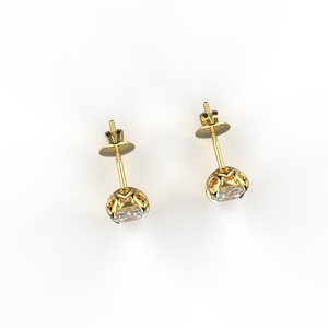 Avarta Joyería 18K Oro 75 Centavos cada Cojín Moissanite Solitaire Studs - Product Image 3