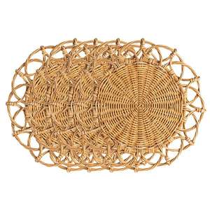 Juego de Vajilla de Mimbre de Ratán de Lujo, Tejido a Mano, Decoración de Mesa, Mantel Individual sin Silicona, Todos los Tamaños, Mantel Individual para Tazas - Product Image 5