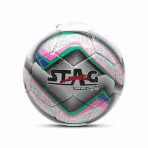 Ballon de football Stag Iconic Striker en caoutchouc PVC durable avec chambre à air en butyl, logo personnalisé imprimé, emballé dans un sac en maille pour l'entraînement et les promotions sportives - Product Image 1