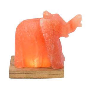 Lámpara de elefante tallada de Anwar Enterprises, decoración artesanal ecológica, sal rosa del Himalaya pulida, artesanías naturales - Product Image 6
