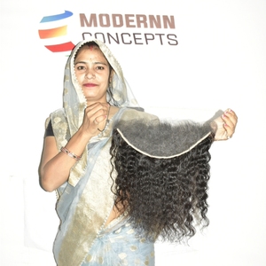 Extensions de cheveux bouclés frontaux HD 13*6 de haute qualité, vierges naturels non traités, provenant de temples indiens, cheveux humains bruts vietnamiens - Product Image 6