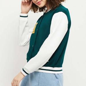 Chaqueta universitaria personalizada 2025, chaqueta universitaria de lana en blanco con el logotipo bordado del cliente de tu marca, chaqueta universitaria de béisbol para mujer, chaqueta universitaria para mujer - Product Image 3