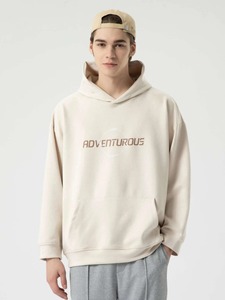 2024 meilleure vente hommes pull Style à capuche hiver chaud 100% coton polaire thermique sweats à capuche avec broderie automne uni teint - Product Image 2