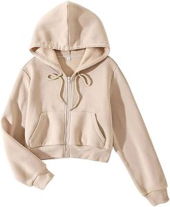 Women's <b>Cropped</b> Zipper Hoodies Full Sleeves Crop top <b>Zip</b> <b>Up</b> Women's Hoodies Casual Wear Fashion Trendy <b>Zip</b> <b>Up</b> Crop top Hoodies - Product Image 1