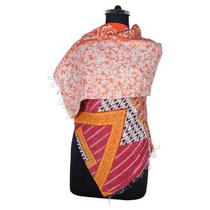 Kantha ผ้าพันคอ SC1208ผ้าไหมทำงานวินเทจผ้าแคนธาเย็บด้วยมือผ้าพันคอผ้าฝ้ายผ้าคลุมไหล่แบบกลับด้านได้ผ้าพันคอแฮนด์เมดแฟชั่น - Product Image 6
