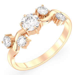 Bague de fiançailles REYES en argent sterling 925, design original, moissanite ronde brillante de 0,79 carat, bijoux étincelants pour femmes - Product Image 2