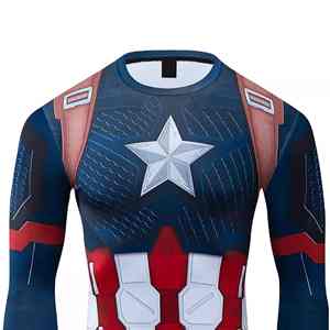 Camiseta de Compresión Deportiva para Hombre, Sublimada, de Secado Rápido, Corte Ajustado, Manga Larga, Cuello Redondo, Protección UV, Tejido de Punto - Product Image 4