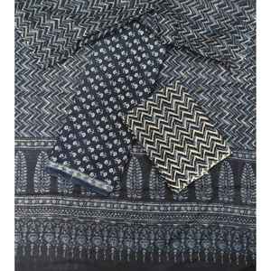 Salwar Kameez de Algodón Estampado a Mano de Jaipur con Dupatta, Vestido Indio con Bordados - Product Image 1