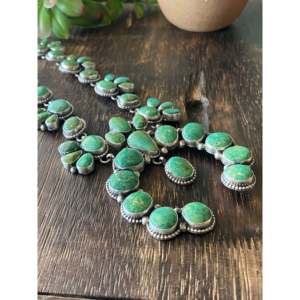 Fine Jewelry <b>Set</b> Jeff James Royston Turquoise & Sonoran Gold Sterling <b>Silver</b> Cluster <b>Necklace</b> - Product Image 4