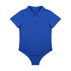 Camisa de nuevo diseño con mono de moda con entrepierna a presión para hombres Polos Camiseta 100% algodón mameluco camiseta para hombres - Product Image 3