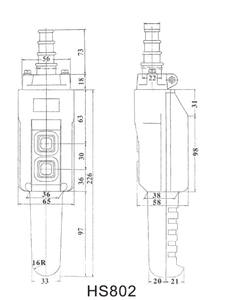 Single <b>Speed</b> HS802 Pendant Switch with 2NO Combination - Product Image 2
