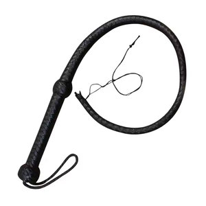 Fouet de taureau en cuir de tissage de qualité supérieure 12 tresses 3 pieds de long fouet d'entraînement équestre fait à la main équitation cible pratique Ranch - Product Image 1