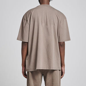 Personalizada de alta calidad Unisex 250 300gsm de gran tamaño Boxy algodón orgánico Camiseta de algodón de cáñamo hombres camiseta en blanco hombres lavado ácido camisetas - Product Image 6