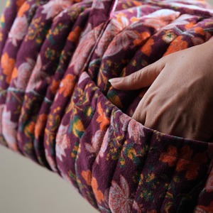 กระเป๋าเดินทางผ้ากำมะหยี่บุสองชั้นทำด้วยมือ, กระเป๋าใส่ของได้มากกระเป๋าผ้าฝ้ายสุดหรูบุนวมเป็นมิตรกับสิ่งแวดล้อมมีซิปปิด - Product Image 2