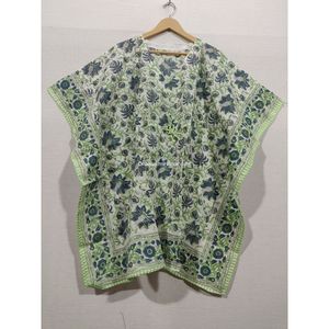 Venta al por mayor elegante vestido caftán de algodón indio diseñador bloque de impresión suelta ropa de maternidad de encaje para bodas en la playa natural - Product Image 2