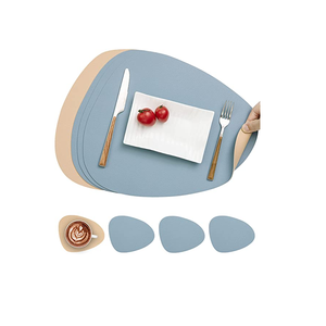 แผ่นรองจานและที่รองแก้วโต๊ะรับประทานอาหารทำจากหนังชุดจัดวางของขนาดพิเศษ - Product Image 4