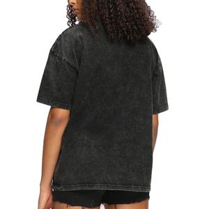 T-shirt délavé pour femme, 180 GSM, coton, style vintage, coupe oversize, streetwear décontracté, personnalisable, OEM, marque privée, usine - Product Image 4