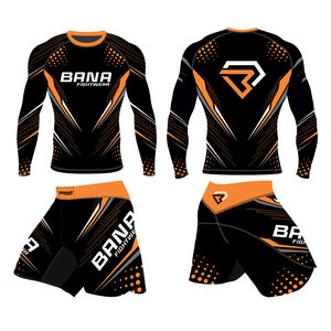 Para hombres ropa deportiva en blanco Mma hombres manga larga Rash Guard personalizado impreso manga larga todo poliéster spandex estaciones adultos - Product Image 2
