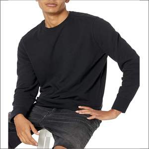 300 GSM personnalisé hommes col rond sweat automne Streetwear français éponge goutte épaule brodé polaire usine solide motif - Product Image 4