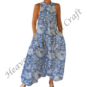 Mono de Algodón con Estampado a Mano para Mujer, Mono de Verano, Túnica Informal, Ropa Diaria, Regalo para Ella, para Primavera/Verano, Adultos - Product Image 2