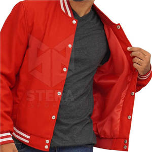 Chaqueta personalizada Letterman para hombre en tamaño adulto Diseño único de gran calidad con cuello levantado 100% algodón para invierno - Product Image 4