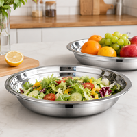Assiette Ronde Profonde en Acier Inoxydable 304 pour la Restauration, Hôtellerie et la Vaisselle de Table – Vente en Gros