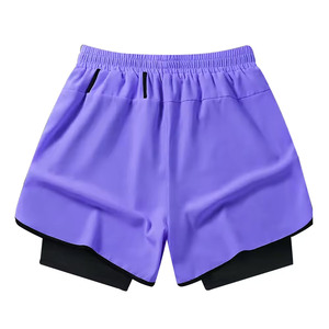 Pantalones cortos coloridos para correr con cintura elástica de entrenamiento con bolsillos Pantalones cortos deportivos transpirables para hombres - Product Image 5