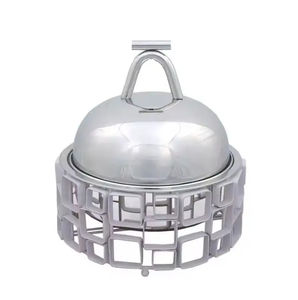 Plato redondo de aluminio plateado y madera para olla caliente de la mejor calidad para uso en el hogar y restaurante, ideal para servicio de comida y decoración de interiores - Product Image 3