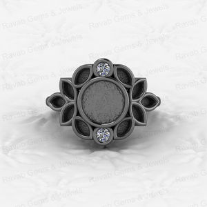 Sólido 925 plata esterlina 8mm redondo y Micro Marquise CZ semi montaje en blanco bisel Base anillo ajuste para Resina Ashe recuerdo joyería - Product Image 3