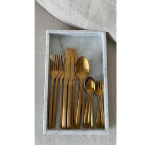 Couverts en acier inoxydable couverts de luxe dorés pour mariages, banquets, repas à la maison, vaisselle, ustensiles de cuisine et événements - Product Image 1