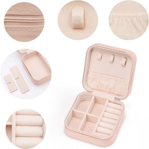 Estuche de Joyería Personalizado/al por Mayor para Mujer, Organizador de Joyas de Viaje de Cuero PU Estilo Occidental con Compartimentos Desmontables - Product Image 6