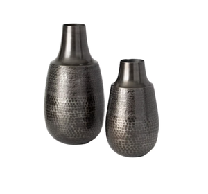 Florero de metal negro hecho a mano con maceta decorativa de jardín de diseño martillado para el hogar artículo decorativo de boda en Venta Directa - Product Image 1