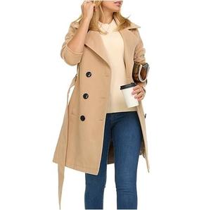 New Arrival Woolen Overcoat Trench Coats Long Sleeve Breathable Customized Color & Logo Winter Wears Woman Outerwear Trench Coat - Product Image 3