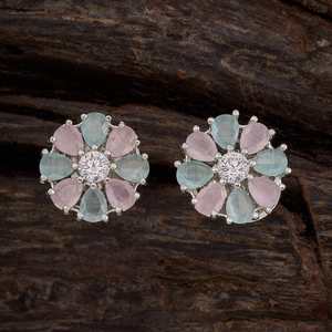 Zircon Vintage Stud and Hoop <b>Earrings</b> Floral Zinc Alloy with Stainless Steel Pearl <b>Cute</b> Religious for Wedding Party 155219 - Product Image 1