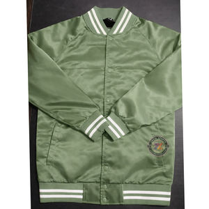 Veste bomber en satin brillant de haute qualité avec poches, veste de style universitaire vintage pour tous les jours, vêtements d'extérieur d'hiver - Product Image 1