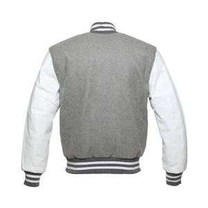 Veste homme gris chiné en laine personnalisée High Street College Sport Letterman surdimensionné CollegeBaseballjacket pour hommes - Product Image 5