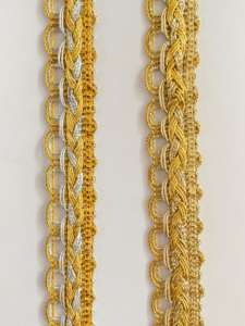 Erkoumi Wholesale Eco-Friendly 100% Polyester Small Scallop Lace Trim Gold Silver Wire <b>Sequins</b> Holiday Gift Packaging Ethnic - Product Image 3