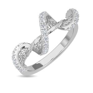 Bague de fiançailles Moissanite en forme d'ADN avec diamant original en or rose, 0.5 CT, coupe ronde, meilleure bague de proposition pour elle - Product Image 2