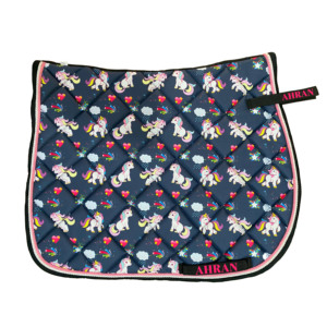 Almohadillas para SILLÍN de caballo de polialgodón con estampado de caracteres multicolores Premium ecuestre inglés occidental de secado rápido transpirable - Product Image 1