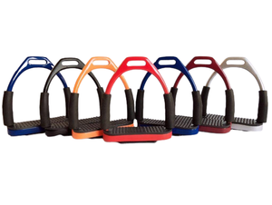 Étriers Flexi colorés Étriers d'équitation en acier inoxydable Étriers de selle anglais équestres absorbant les chocs anti-dérapant - Product Image 2