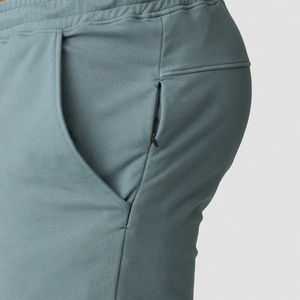 Pantalon de survêtement décontracté mi-lourd en toile extensible et respirante, taille mi-haute, coupe droite, vente en gros - Product Image 4