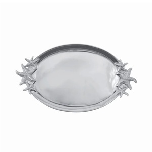 Plateau de service en métal de luxe Plateau fait main de qualité supérieure Vente chaude Fournitures d'hôtel Plateau de service en métal fantaisie de table - Product Image 6